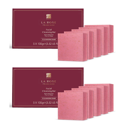Dr Botanicals La Rose Française Facial Cleansing Bar (Pack of 5) 100g x 5