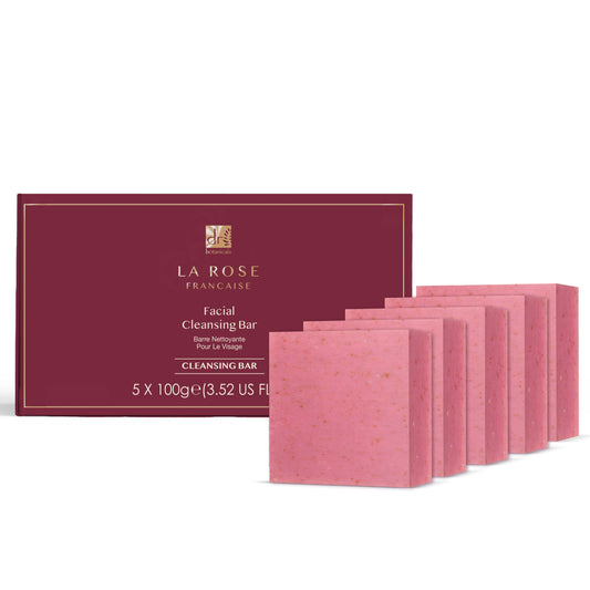 Dr Botanicals La Rose Française Facial Cleansing Bar (Pack of 5) 100g x 5