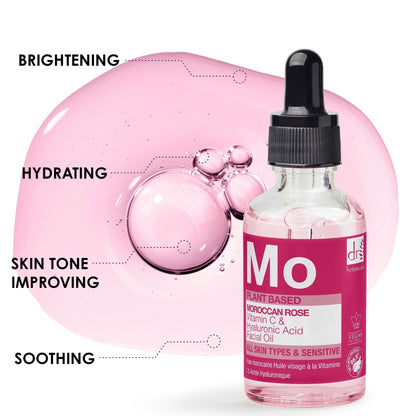 Dr Botanicals Moroccan Rose Facial Oil with Hyaluronic Acid & Vitamin C 15ml